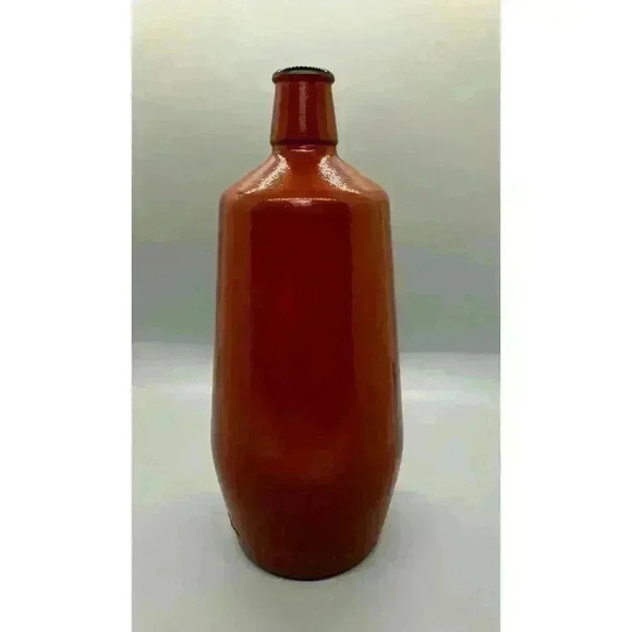 VTG 1980 JM Da Fonseca Azeitao Portugal Rust Brown Painted Glass 9" Wine Bottle - Picture 4 of 11